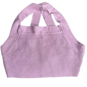 House of Harlow 1960 Women's Medium Lavender Knit Ribbed Crop Top